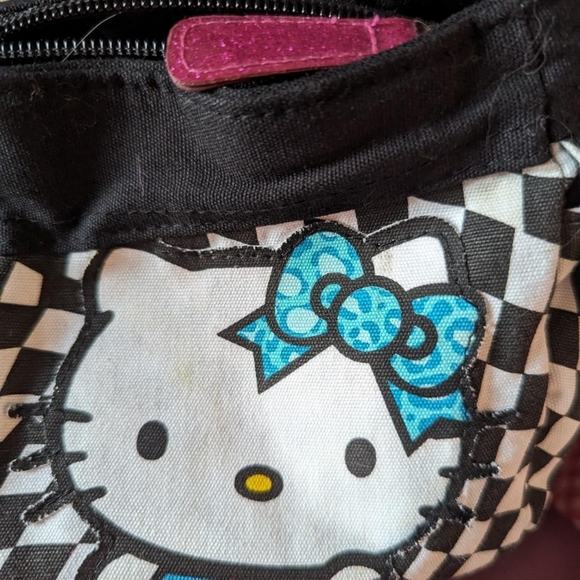 hello kitty x loungefly purse Blue, yellow, pink, black white checkered - Picture 7 of 8